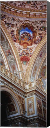 Framed Turkey, Istanbul, Dolmabahce Palace, interior architectural detail of ceiling mural Print