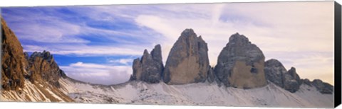 Framed Dolomites Alps with snow, Italy Print