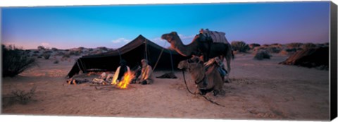 Framed Bedouin Camp, Tunisia, Africa Print