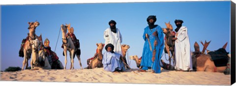 Framed Tuareg Camel Riders, Mali, Africa Print