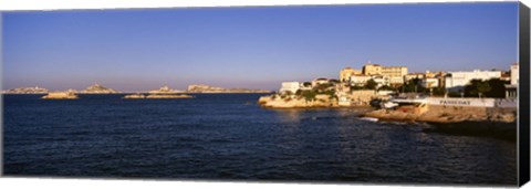 Framed Buildings at the waterfront, Marseille, France Print