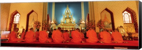 Framed Monks, Benchamapophit Wat, Bangkok, Thailand Print