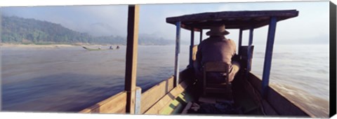 Framed Mekong River, Luang Prabang, Laos Print