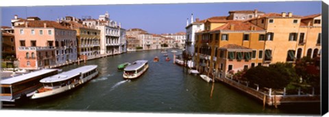 Framed High angle view of ferries in a canal, Grand Canal, Venice, Italy Print