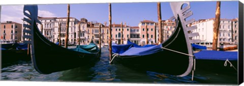 Framed Close-Up of Gondolas, Grand Canal, Venice, Italy Print