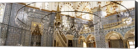 Framed Interiors of a mosque, Rustem Pasa Mosque, Istanbul, Turkey Print