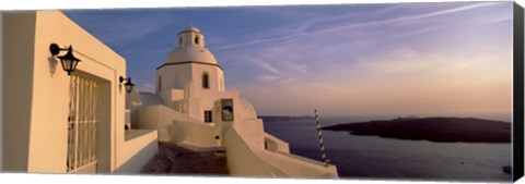 Framed Buildings at the waterfront, Santorini, Cyclades Islands, Greece Print