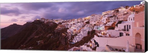 Framed Town at dusk, Santorini, Greece Print