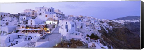 Framed White washed buildings, Santorini, Greece Print