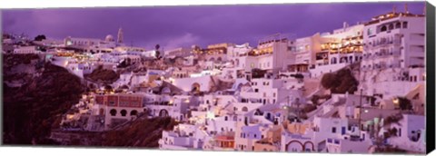 Framed Buildings along the Cliff, Santorini, Greece Print