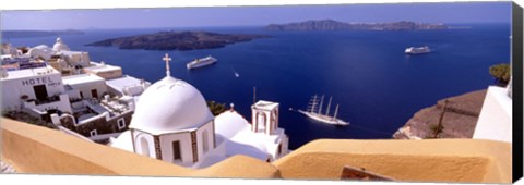 Framed View of the Caldera, Santorini, Cyclades Islands, Greece Print