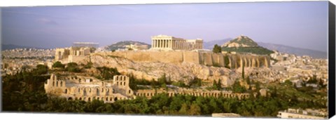 Framed High angle view of buildings in a city, Acropolis, Athens, Greece Print