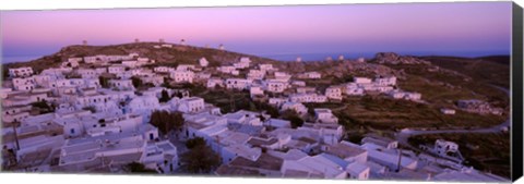 Framed High angle view of buildings on a landscape, Amorgos, Cyclades Islands, Greece Print