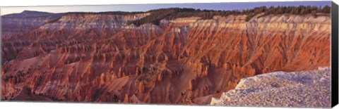 Framed Aerial View Of Jagged Rock Formations, Cedar Breaks National Monument, Utah, USA Print