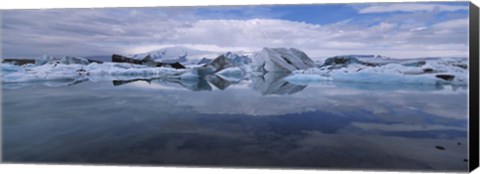 Framed Ice Berg Floating On The Water, Vatnajokull Glacier, Iceland Print