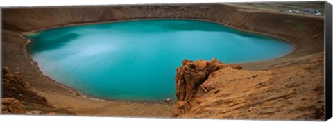 Framed Lake On The Volcano, Blue Lake, Viti Crater, Iceland Print