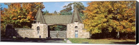 Framed USA, Maine, Mount Desert Island, Acadia National Park, Jordan Pond Gatehouse, Facade of a building Print