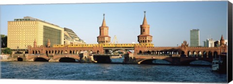 Framed Bridge on a river, Oberbaum Brucke, Berlin, Germany Print