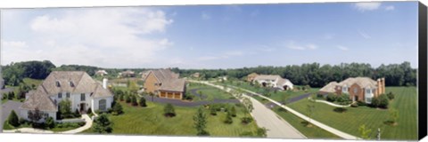 Framed High angle view of houses on a field Print