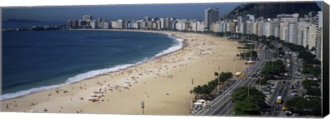 Framed High Angle View Of The Beach, Rid De Janeiro, Brazil Print