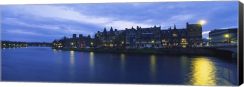 Framed Buildings On The Waterfront, Inverness, Highlands, Scotland, United Kingdom Print