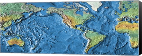 Framed World Map (horizontal) Print