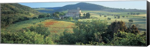 Framed High angle view of a church, Abbazia Di Sant Antimo, Tuscany, Italy Print