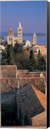 Framed High angle view of a town, Rab Island, Croatia Print