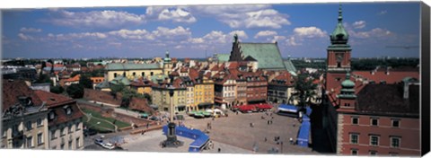 Framed High angle view of a market square, Warsaw, Silesia, Poland Print