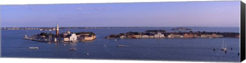 Framed High Angle View Of Buildings Surrounded By Water, San Giorgio Maggiore, Venice, Italy Print