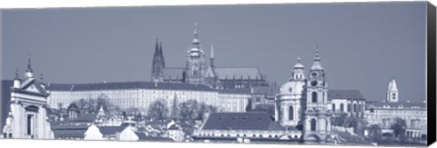 Framed Buildings In A City, Hradcany Castle, St. Nicholas Church, Prague, Czech Republic Print