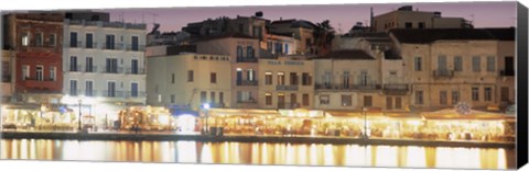 Framed Bars on the waterfront, Crete, Greece Print