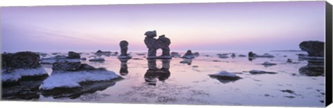 Framed Rocks On The Beach, Faro, Gotland, Sweden Print