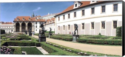 Framed Tourists in a garden, Valdstejnska Garden, Mala Strana, Prague, Czech Republic Print