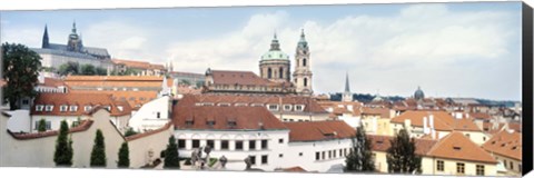 Framed Church in a city, St. Nicholas Church, Mala Strana, Prague, Czech Republic Print