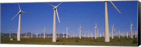Framed Wind turbines in a field, Mojave, California, USA Print