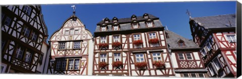 Framed Low Angle View Of Decorated Buildings, Bernkastel-Kues, Germany Print