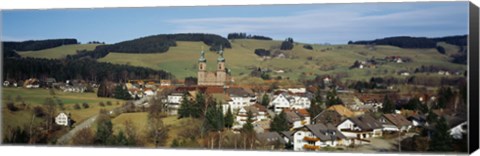 Framed High angle view of a town, St. Peter, Black Forest, Germany Print