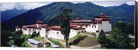 Framed Castle On A Mountain, Trongsar Dzong, Trongsar, Bhutan Print