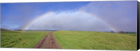 Framed Rainbow Over A Landscape, Kamuela, Big Island, Hawaii, USA Print