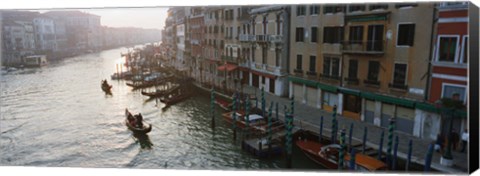 Framed Gondolas in the Grand Canal, Venice, Italy (black &amp; white) Print