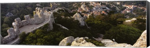 Framed High angle view of ruins of a castle, Castelo Dos Mouros, Sintra, Portugal Print