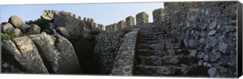 Framed Low angle view of staircase of a castle, Castelo Dos Mouros, Sintra, Portugal Print