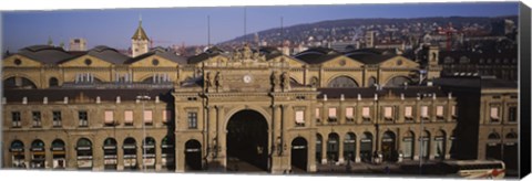 Framed Facade of a train station, Zurich, Switzerland Print