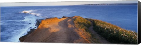 Framed High Angle View Of The Sea From A Cliff, Filey Brigg, England, United Kingdom Print