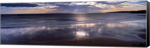 Framed Person Standing On The Beach, Scarborough, North Yorkshire, England, United Kingdom Print