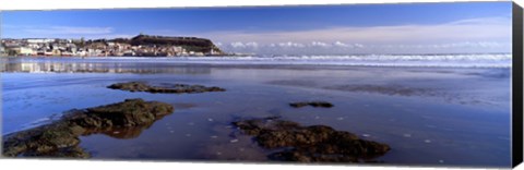 Framed Town At The Waterfront, Scarborough, South Bay, North Yorkshire, England, United Kingdom Print