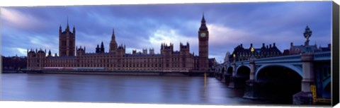 Framed Government Building At The Waterfront, Big Ben And The Houses Of Parliament, London, England, United Kingdom Print