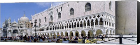 Framed Tourist Outside A Cathedral, St. Mark&#39;s Cathedral, St. Mark&#39;s Square, Venice, Italy Print