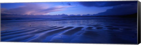 Framed Sand Ridges Near A Bay, Filey Bay, Yorkshire, England, United Kingdom Print
